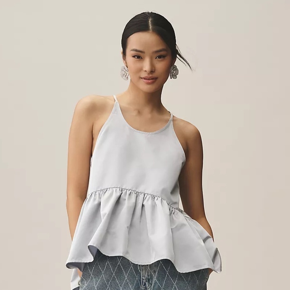 NWT! Anthropologie Let Me Be Shine Halter Babydoll Tank - Size Small 💎 🏉